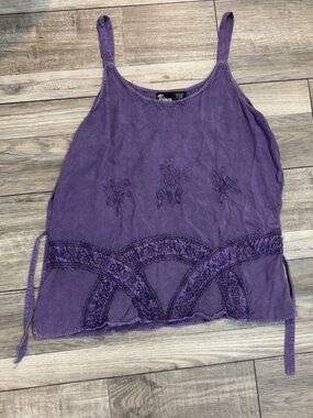 Vintage My Choice Fairycore Purple Embroidered Tank Top size L